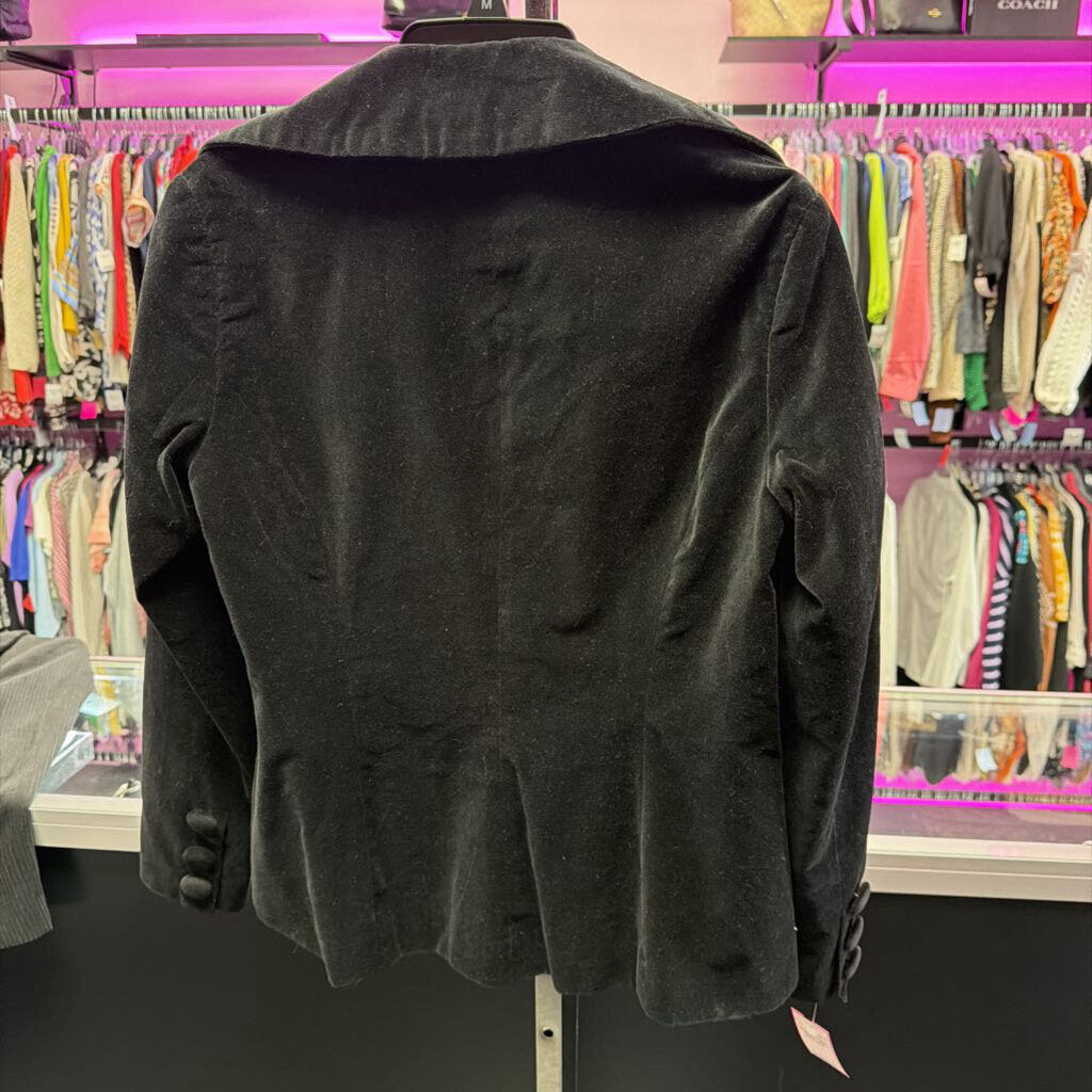 6 L/S velvety collared jacket