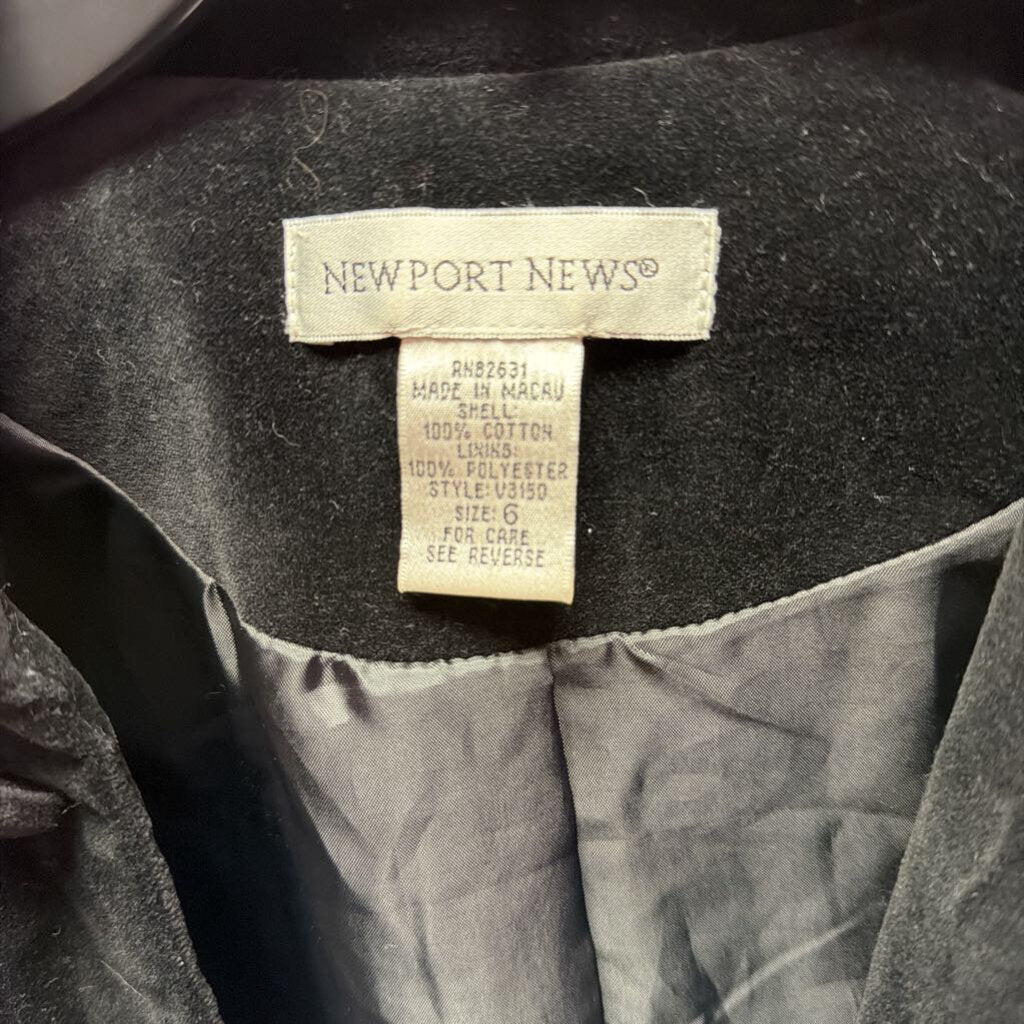 6 L/S velvety collared jacket