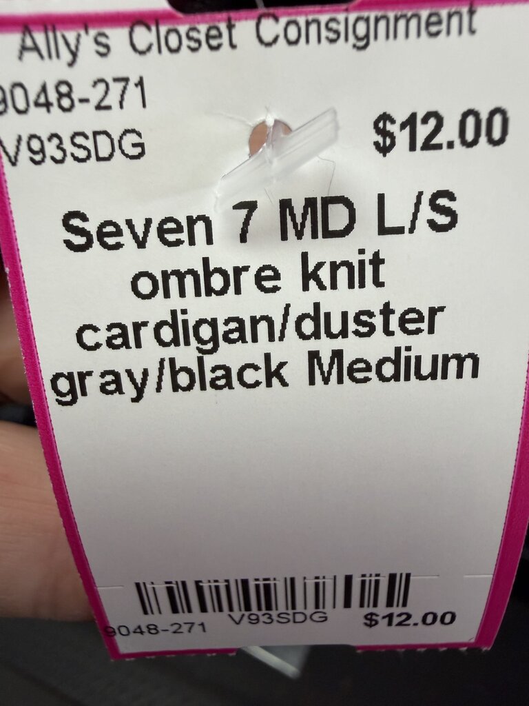 MD L/S ombre knit cardigan/duster