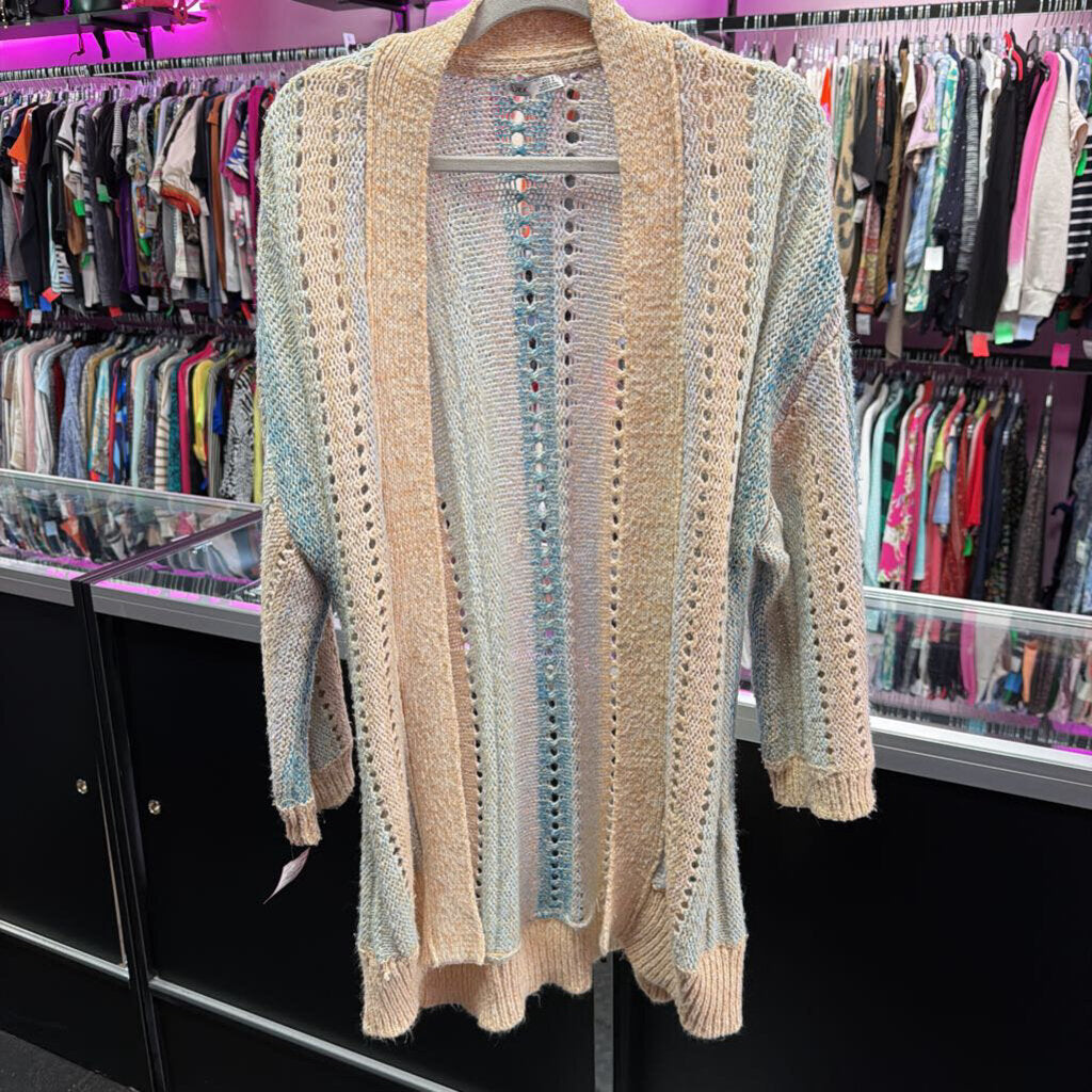 MD L/S crochet multi cardigan