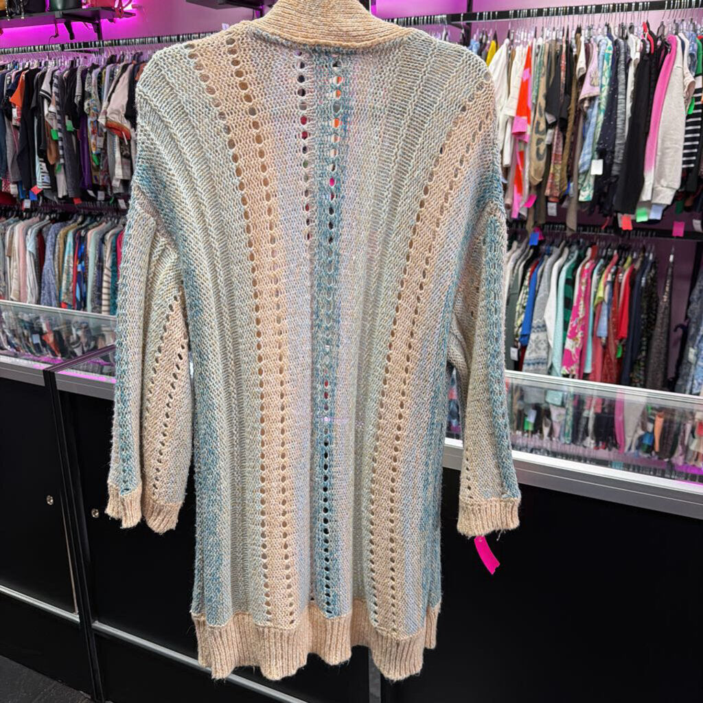 MD L/S crochet multi cardigan