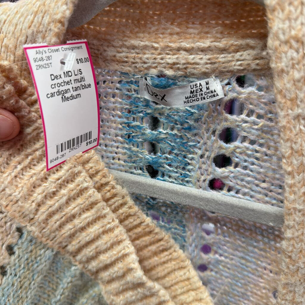 MD L/S crochet multi cardigan