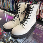 8M Faux Leather Combat Boot