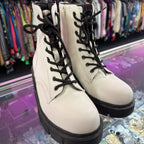 8M Faux Leather Combat Boot