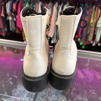 8M Faux Leather Combat Boot