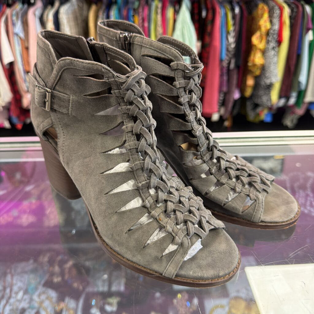 8 Vince Camuto Emberla Leather Shootie Braided Heel