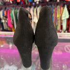 9.5 Madden Girl Velvet Open Toe Ankle Strap Heel