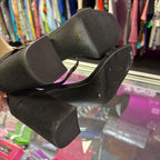 8 Worthington NWT Faux Suede Open Toe Ankle Strap Block Heel