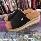 7 Toms Diana Mule Wedge Canvas Chunky Platform Slide