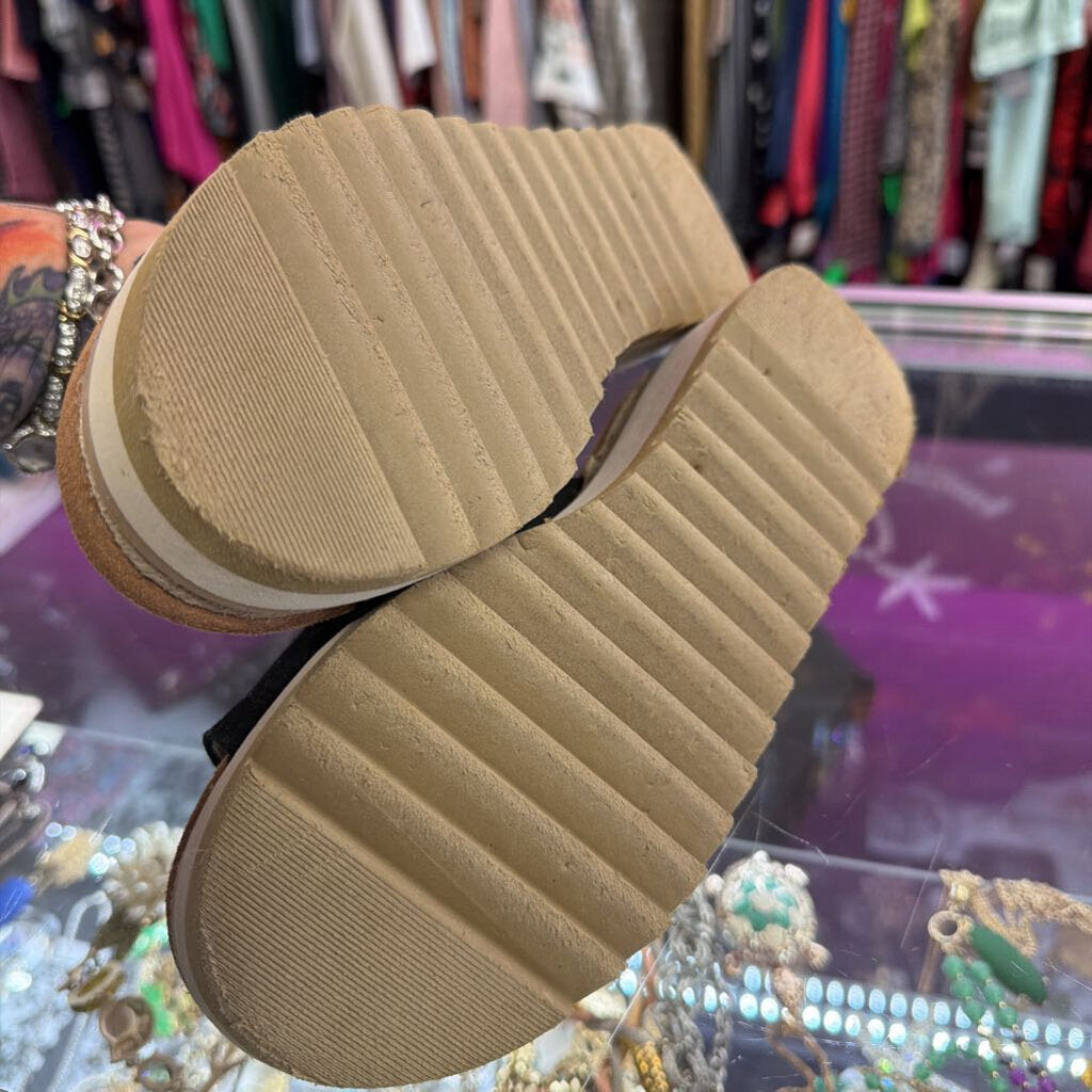 7 Toms Diana Mule Wedge Canvas Chunky Platform Slide