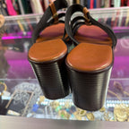 7 Italian Shoemakers Merryl Slide Multi Strap Stacked Heel Sandal