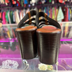 7 Italian Shoemakers Merryl Slide Multi Strap Stacked Heel Sandal