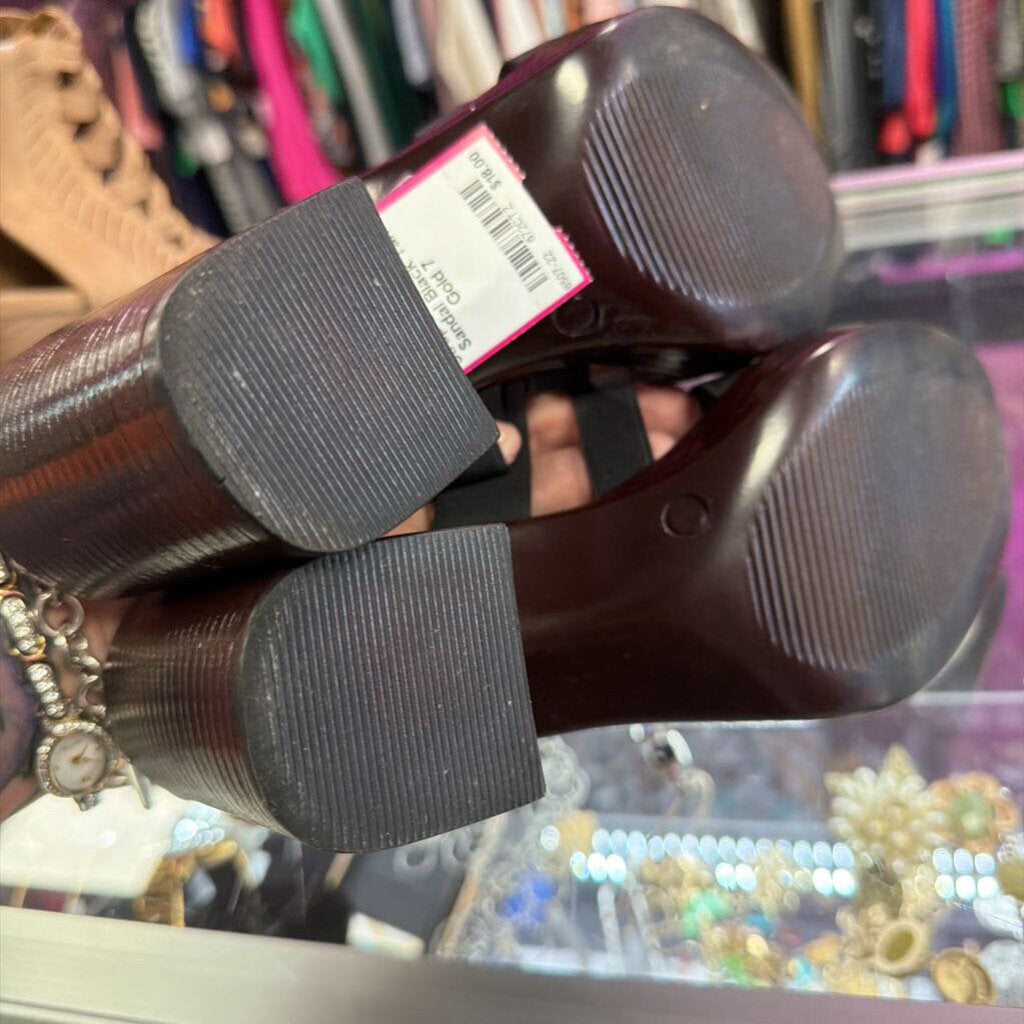 7 Italian Shoemakers Merryl Slide Multi Strap Stacked Heel Sandal