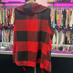 Md Sless OF Plaid Draped Shawl Collar