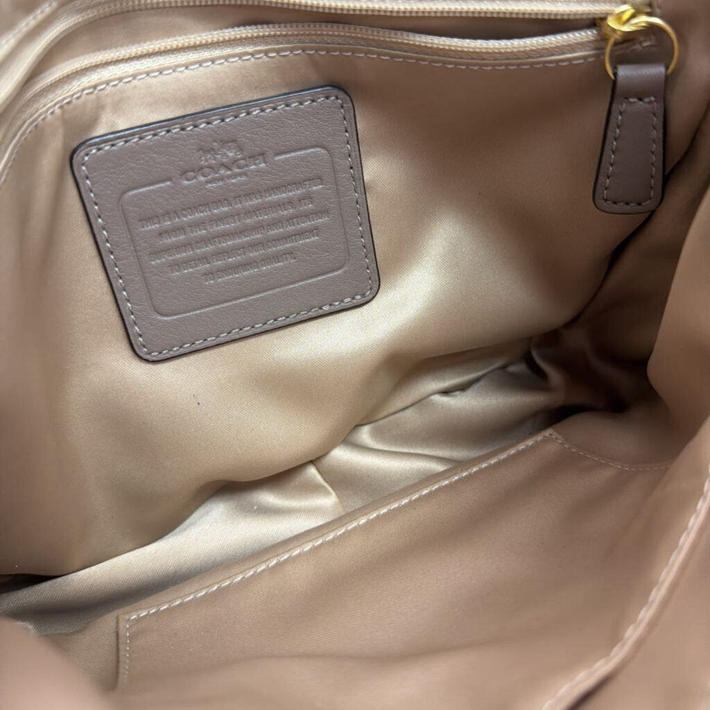 Coach Taylor Leather Mini Flap Crossbody Bag Taupe/Olive Gray