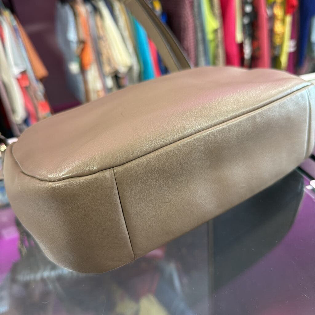 Coach Taylor Leather Mini Flap Crossbody Bag Taupe/Olive Gray