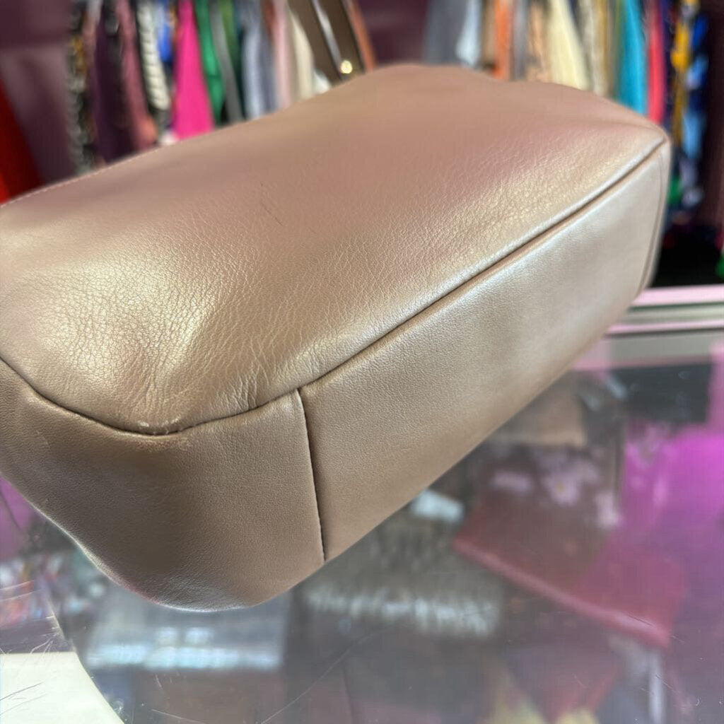 Coach Taylor Leather Mini Flap Crossbody Bag Taupe/Olive Gray