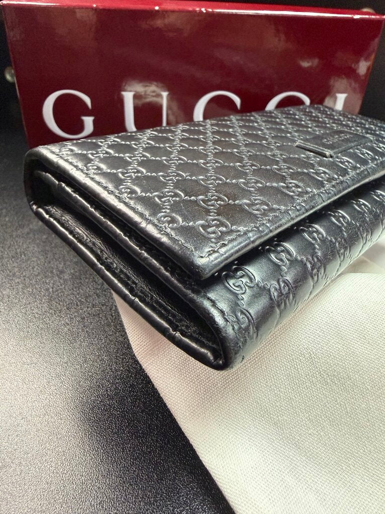 Gucci Microguccissima Continental Long Black Wallet