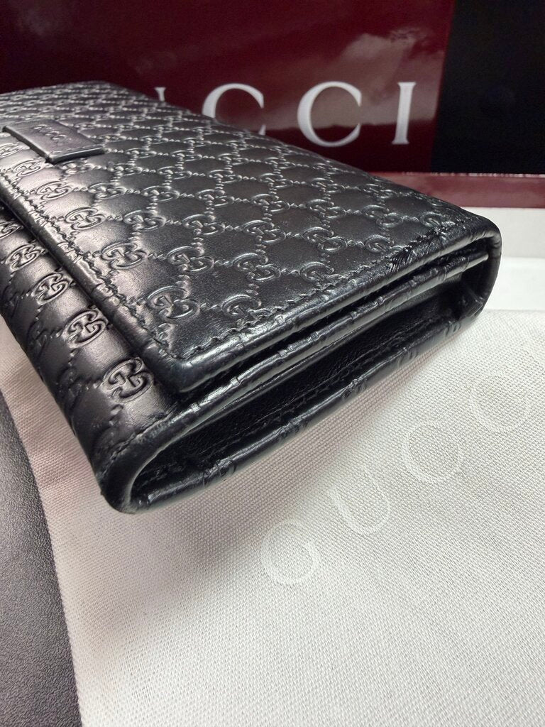 Gucci Microguccissima Continental Long Black Wallet