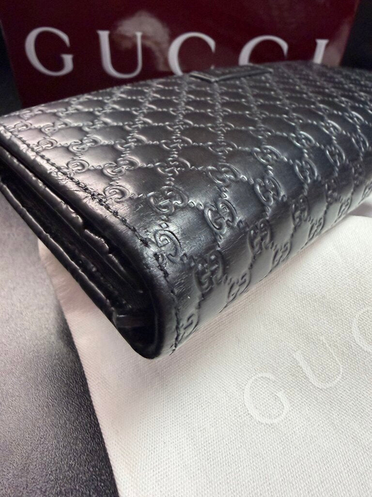 Gucci Microguccissima Continental Long Black Wallet