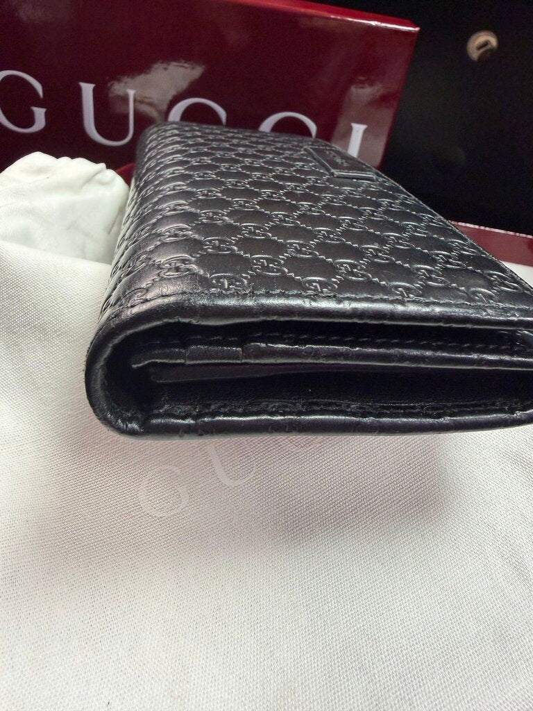 Gucci Microguccissima Continental Long Black Wallet