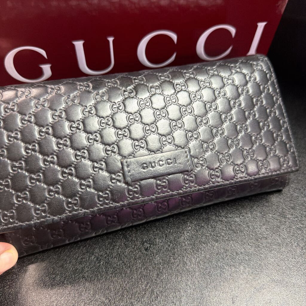 Gucci Microguccissima Continental Long Black Wallet