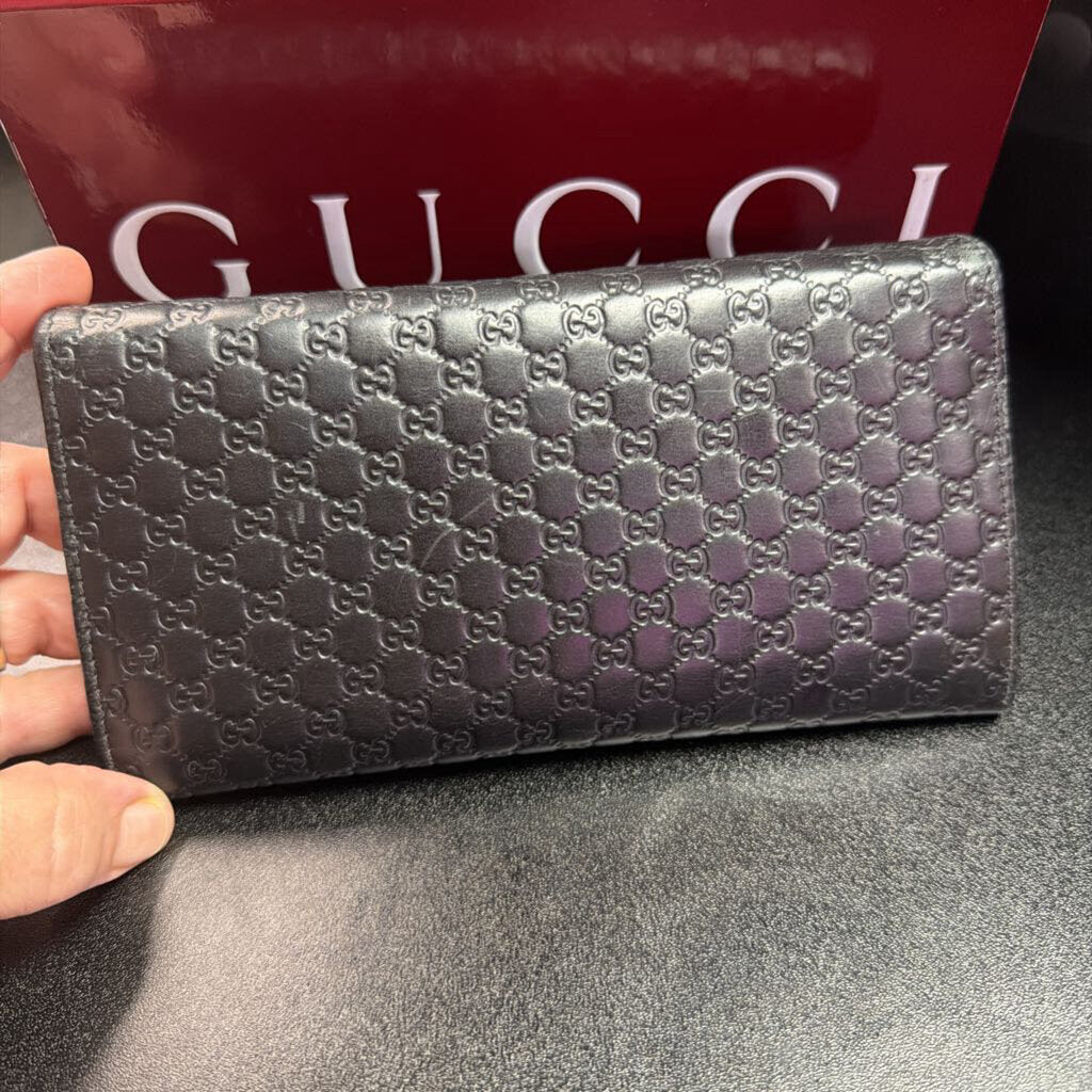 Gucci Microguccissima Continental Long Black Wallet