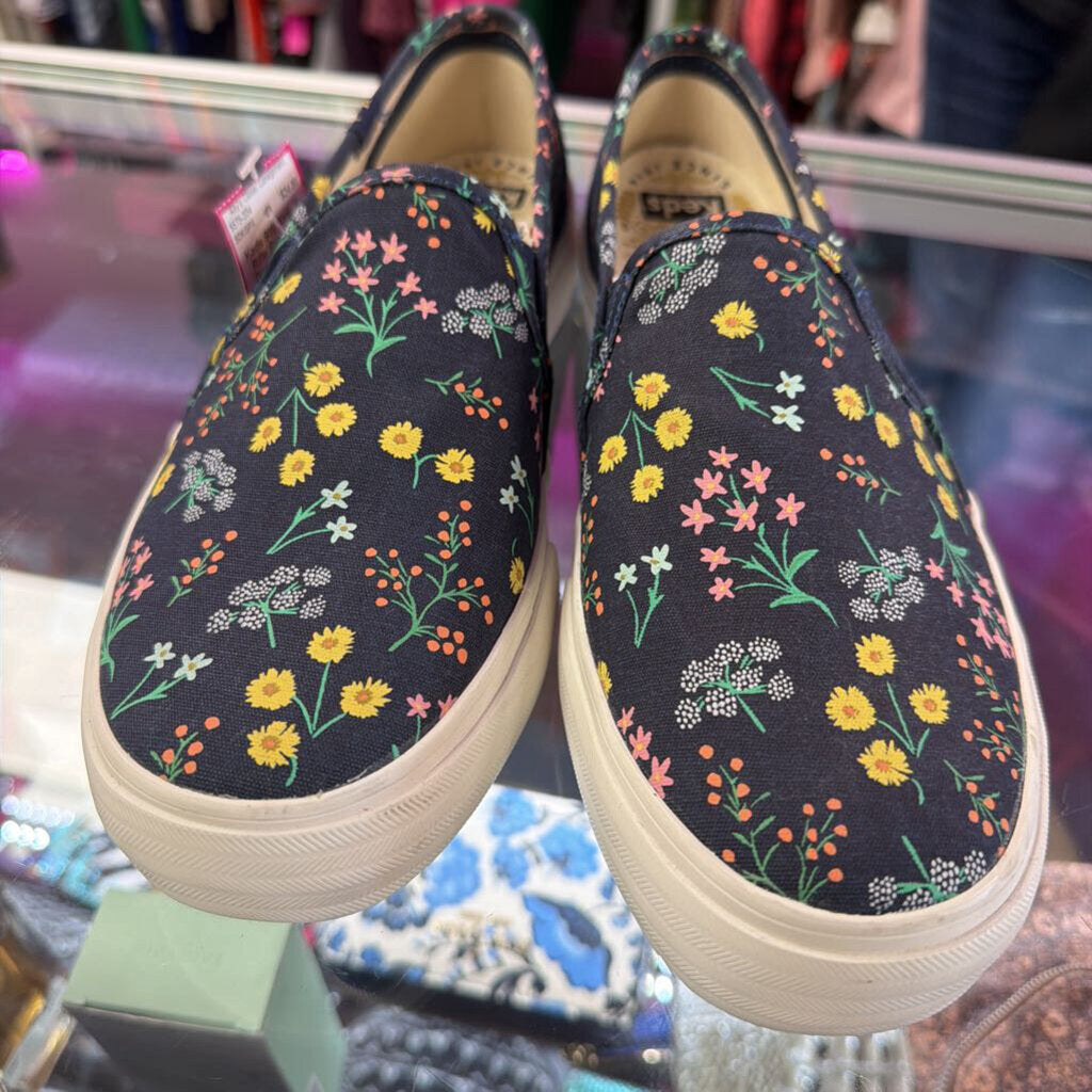 9W Keds & Rifle Paper Co. Double Decker Petite Fleurs Slip-on Sneakers NWOB