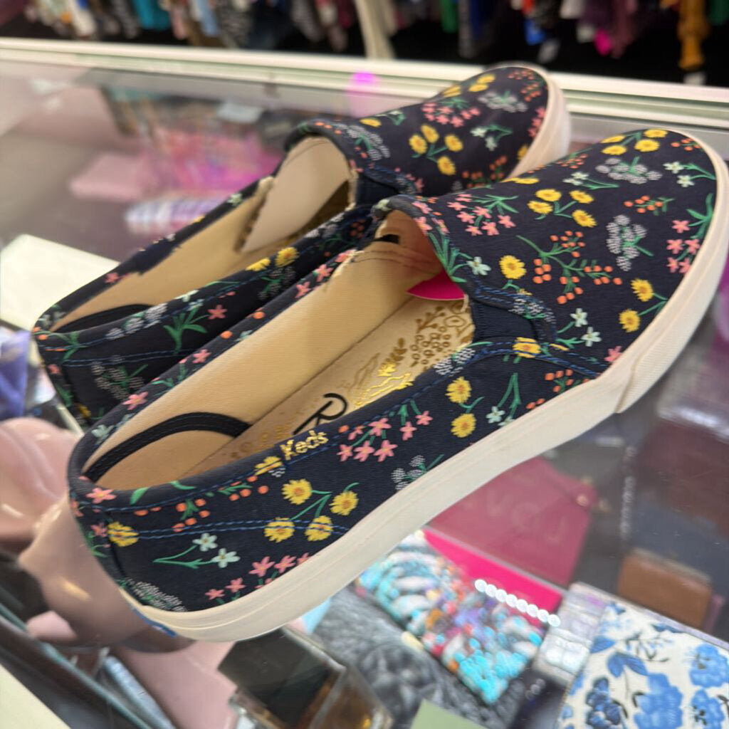 9W Keds & Rifle Paper Co. Double Decker Petite Fleurs Slip-on Sneakers NWOB