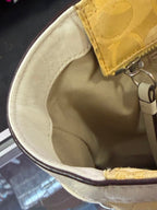 Coach Vintage Signature Gallery Tote As Is F15669 Signature Jacquard Leather Trim