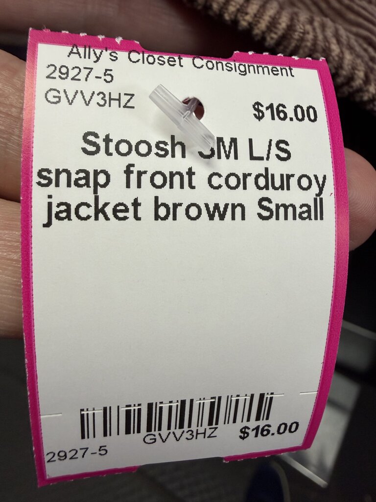 SM L/S snap front corduroy jacket
