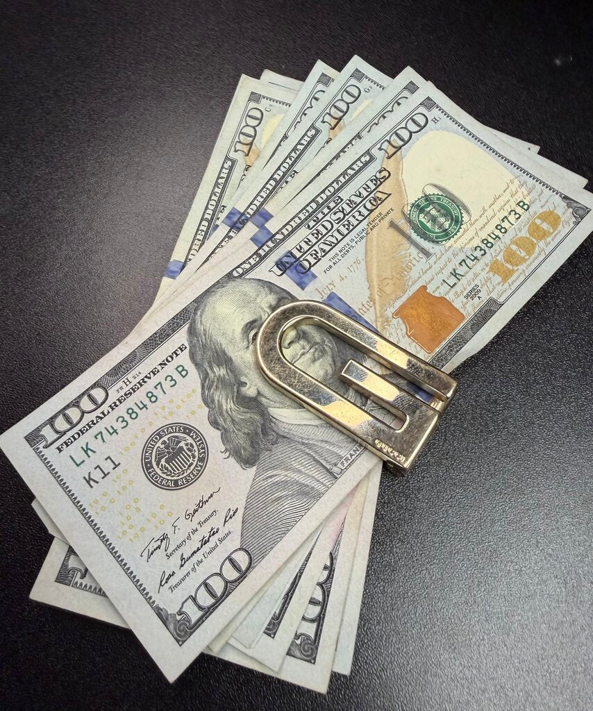 Gucci Gold Tone Money Clip (Money for Display Purposes)