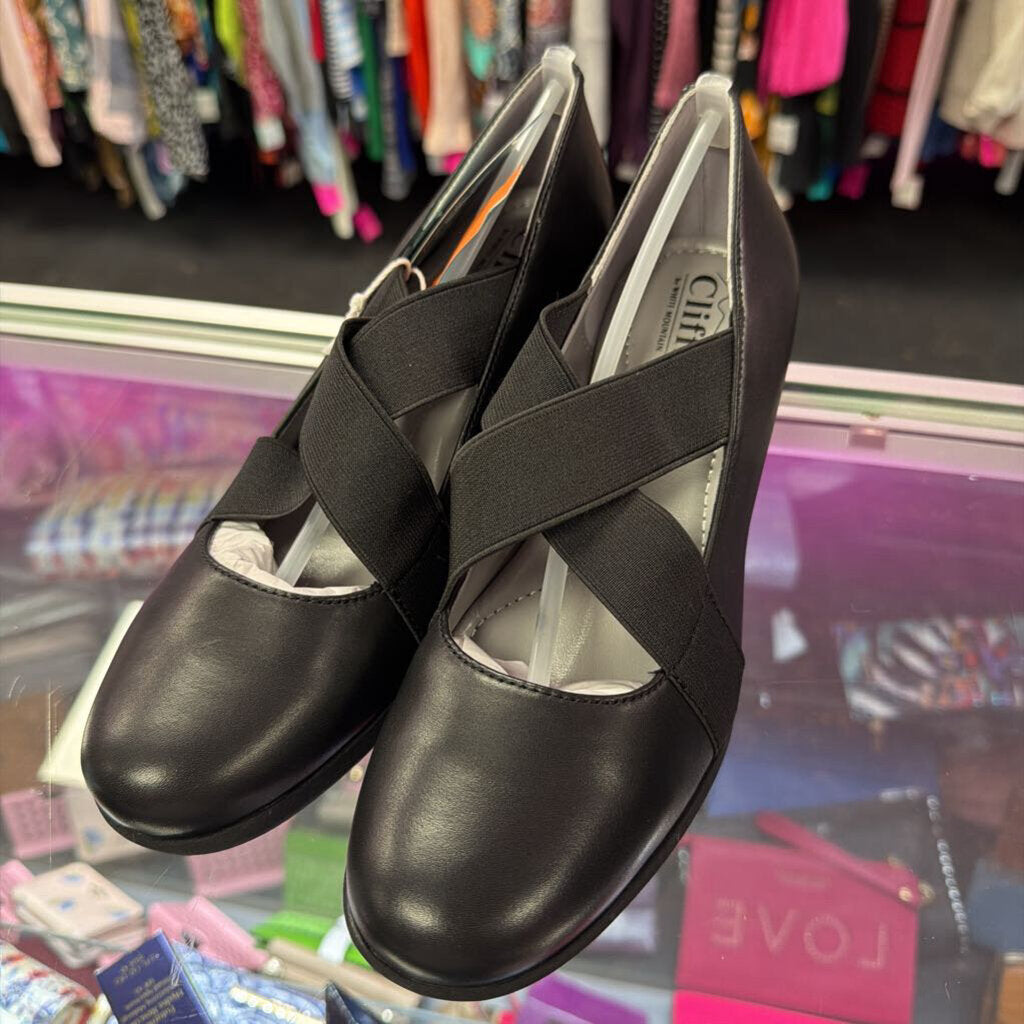 8 Cliffs Anna Criss Cross Elastic & Leather Shoes