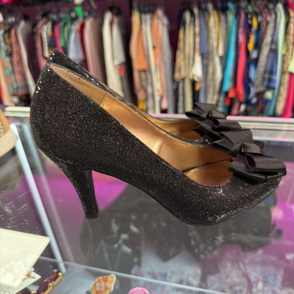 8 Mooties Tootsies Shimmer Bow Open-Toe Heel
