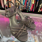 6 Michelle D Scrappy Ankle Strap Shimmer Heel