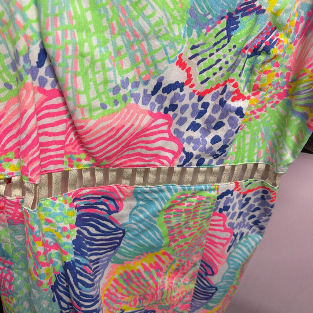 4 Lilly Pulitzer Ziggy Romper Roar Of The Seas Shell/Coral