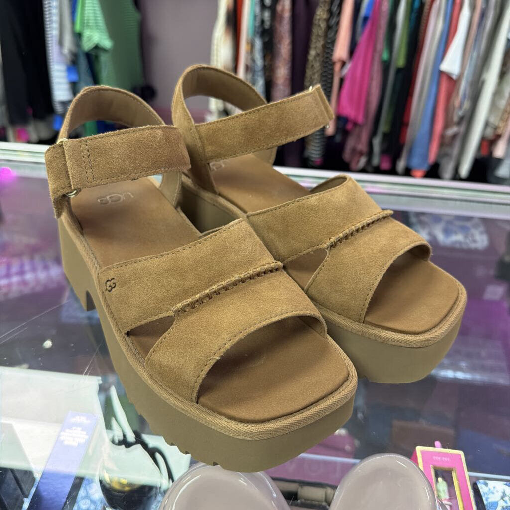 8 Ugg New Heights Ankle Strap Suede Sandal
