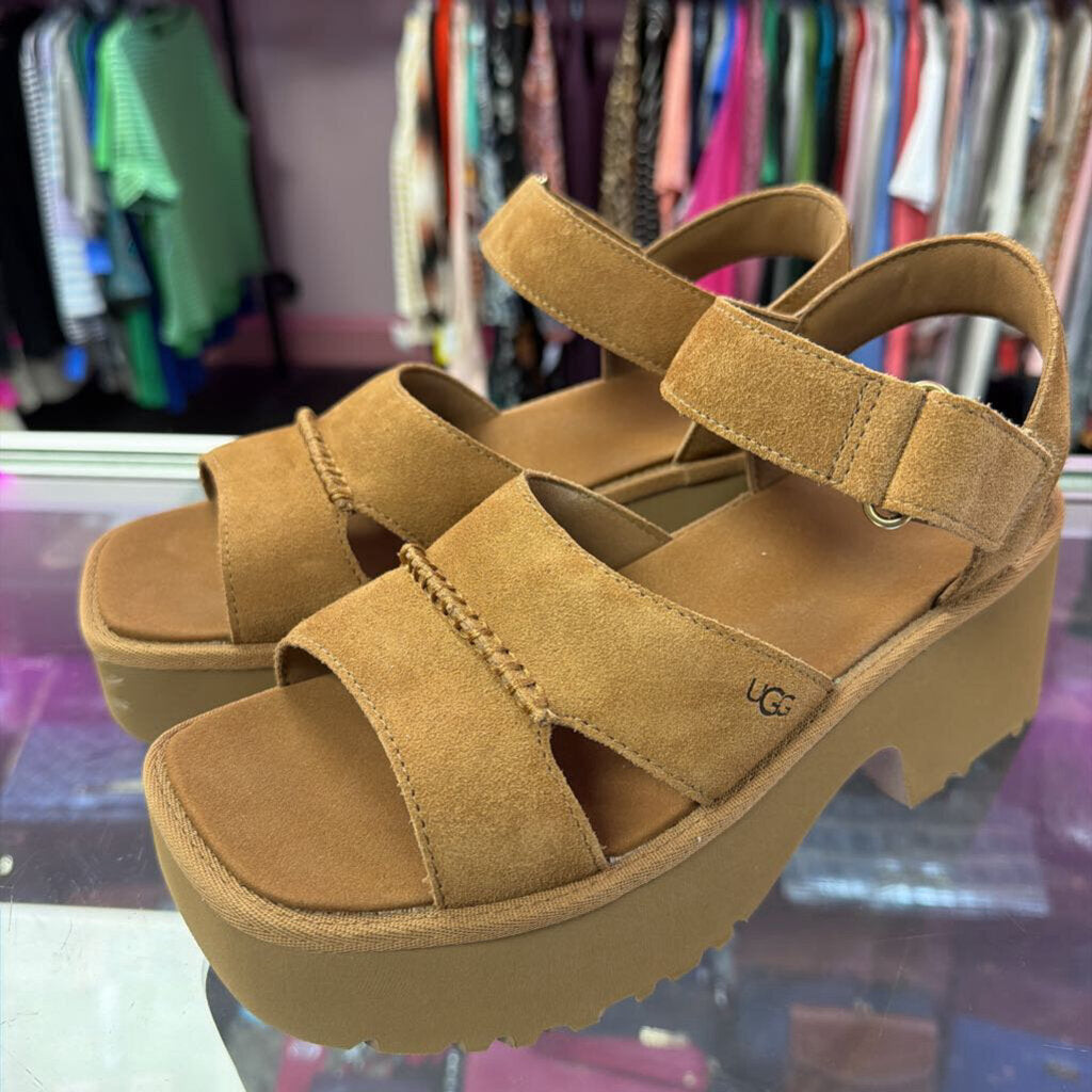 8 Ugg New Heights Ankle Strap Suede Sandal