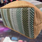 Sun N Sand Green Paper Straw Shoulder Tote