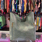 Jen & Co. Alexa 2-in-1 Hobo Bag Whipstitch Trim Vertical Zippers Detail