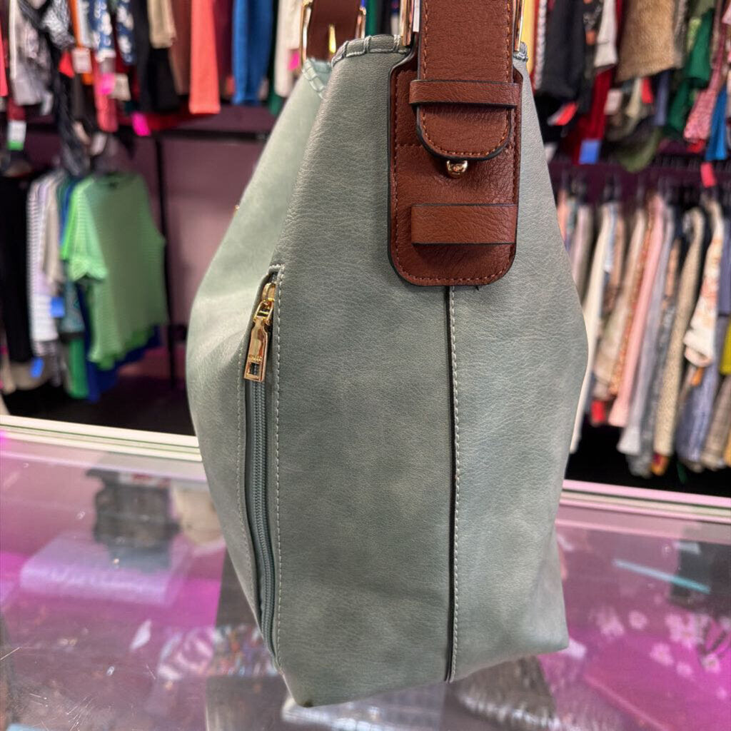 Jen & Co. Alexa 2-in-1 Hobo Bag Whipstitch Trim Vertical Zippers Detail