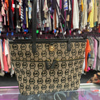 Michael Kors Medium Kempton Pocket Canvas Leather Trim Tote Bag