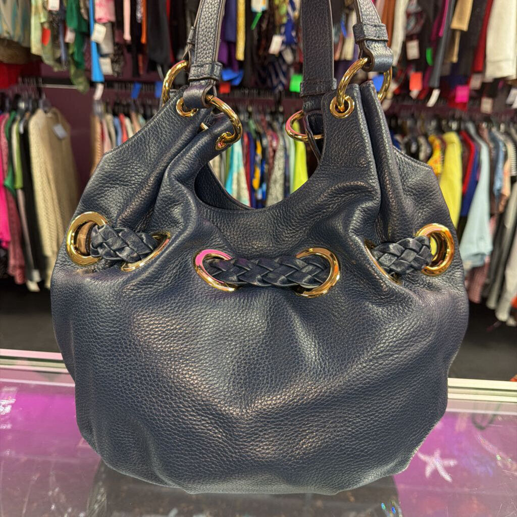 Michael Kors Braided Drawstring Leather Shoulder Bag