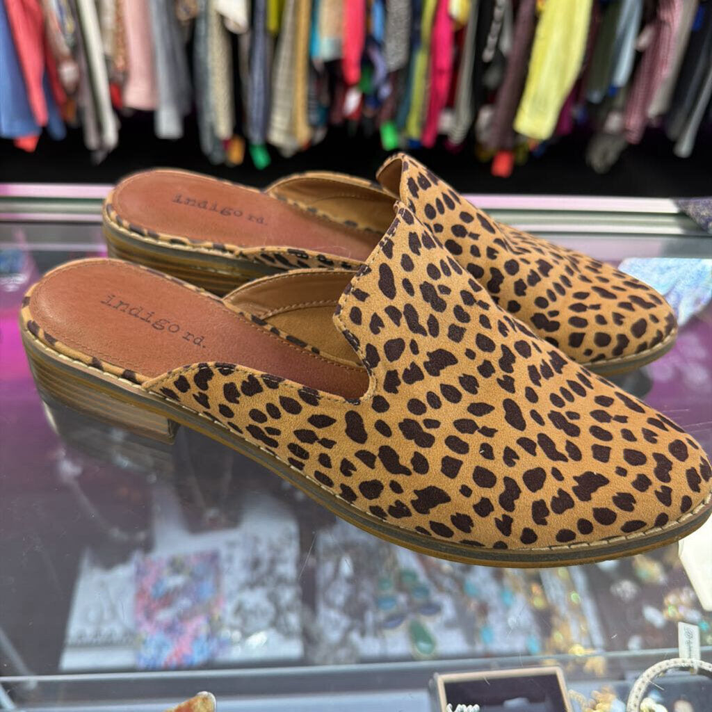 8 Indigo Rd Animal Print Slip On Mule Low Flat