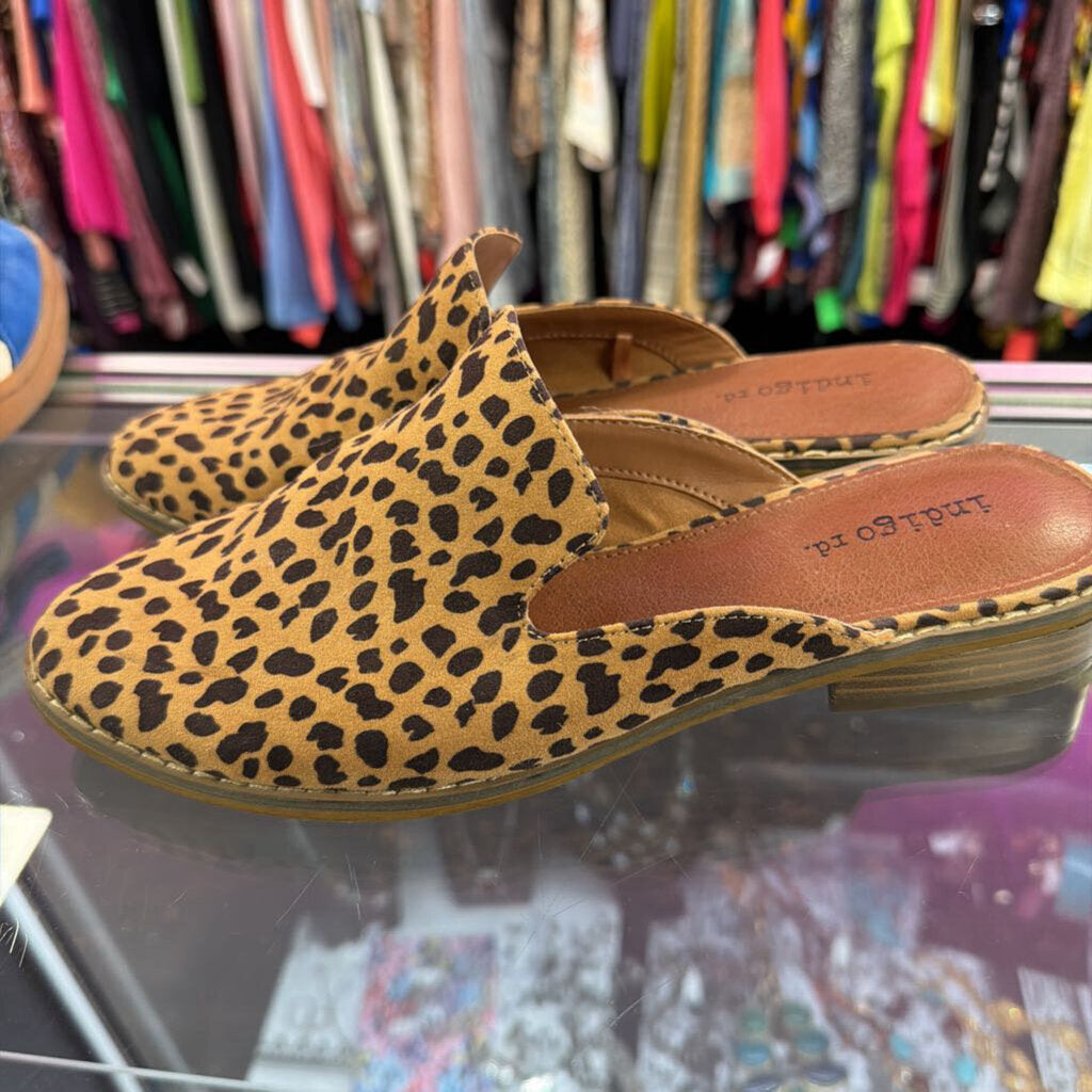 8 Indigo Rd Animal Print Slip On Mule Low Flat