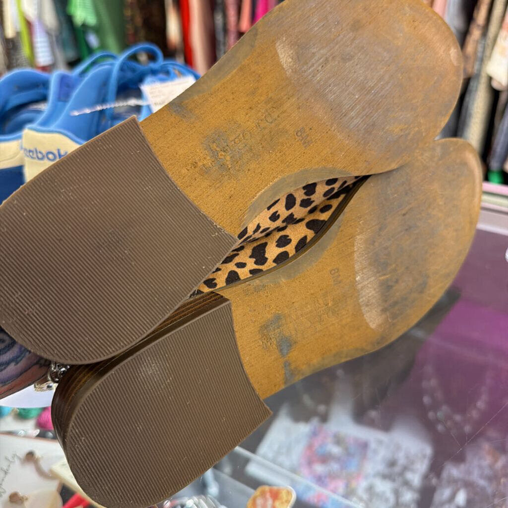 8 Indigo Rd Animal Print Slip On Mule Low Flat