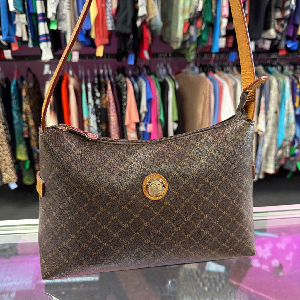 Rioni Monogram Top Zip Shoulder Bag