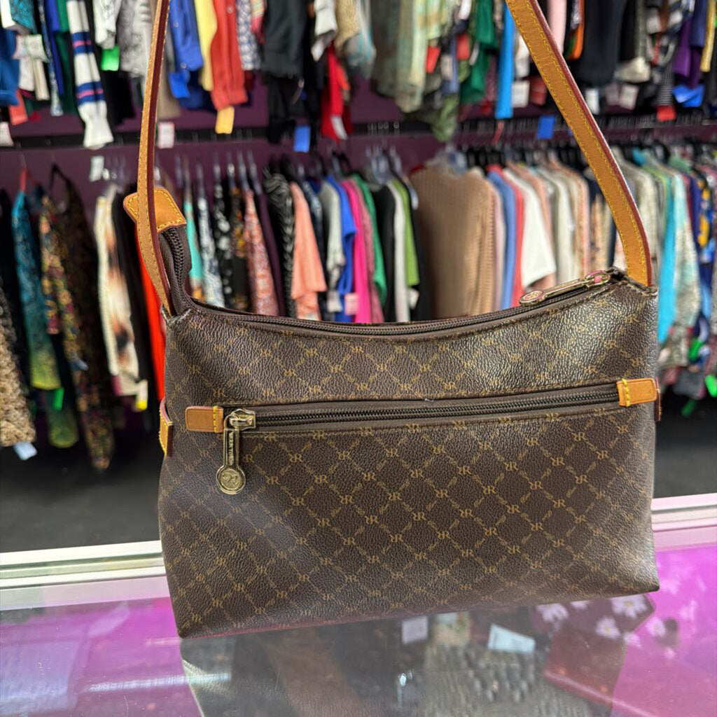 Rioni Monogram Top Zip Shoulder Bag