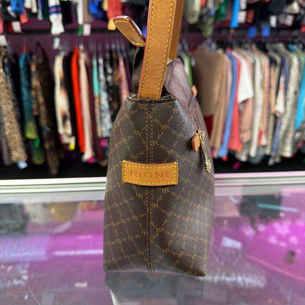 Rioni Monogram Top Zip Shoulder Bag