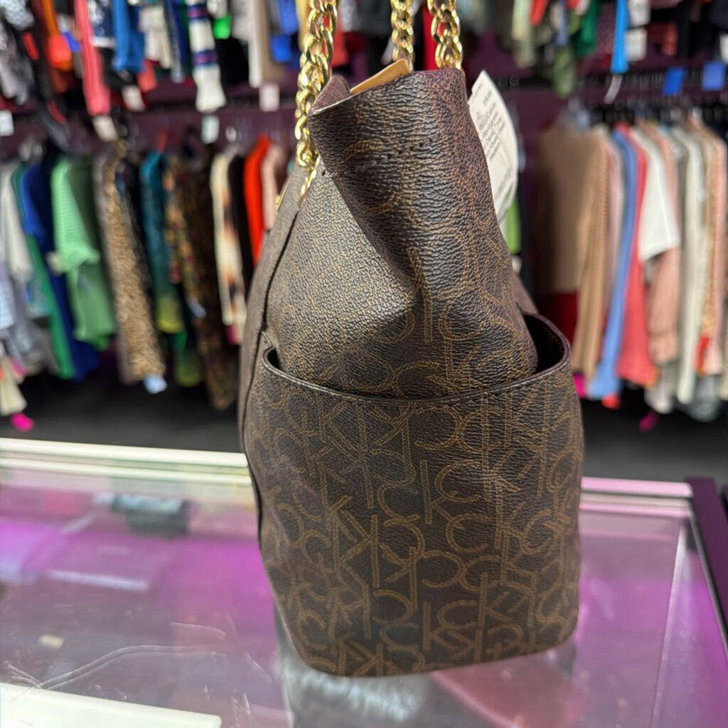 Calvin Klein Monogram Chain Detail Tote